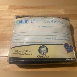 Vintage Gerber Birth Pillow NWT & never used. Brand new in package
